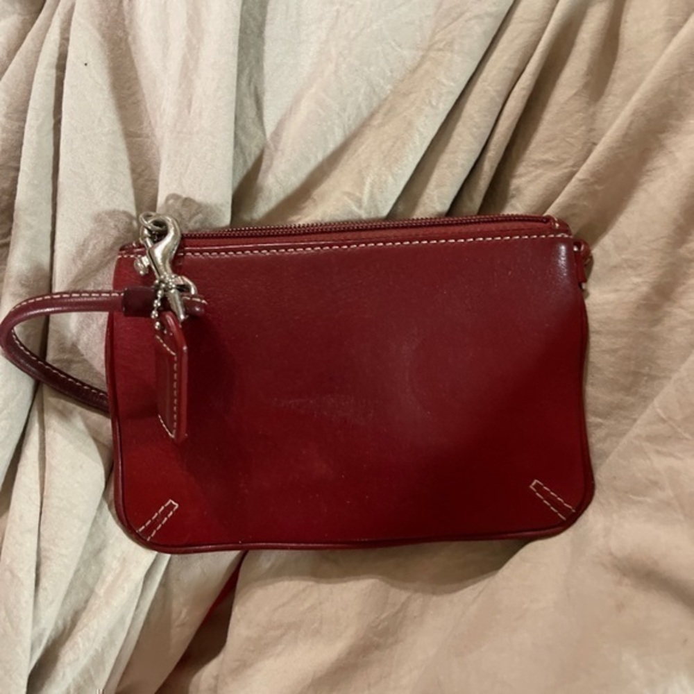 Coach coin purse. Deep red. Great condition